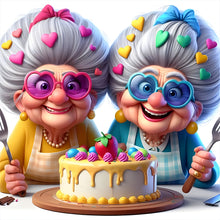 Load image into Gallery viewer, Diamond Painting - Full Round - Cake grandmother (40*40CM)