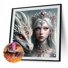 Load image into Gallery viewer, Diamond Painting - Full Round - dragon and girl (50*50CM)