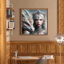 Load image into Gallery viewer, Diamond Painting - Full Round - dragon and girl (50*50CM)