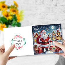 Load image into Gallery viewer, 6Pcs Christmas Santa Claus DIY Diamond Painting Card for Friends Family Gift