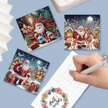 Load image into Gallery viewer, 6Pcs Christmas Santa Claus DIY Diamond Painting Card for Friends Family Gift