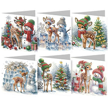 Load image into Gallery viewer, 6Pcs Christmas Snowman DIY Diamond Painting Card for Friends Family Gift
