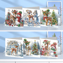 Load image into Gallery viewer, 6Pcs Christmas Snowman DIY Diamond Painting Card for Friends Family Gift