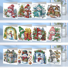 Load image into Gallery viewer, 12Pcs Christmas Snowman DIY Diamond Painting Card for Friends Family Gift