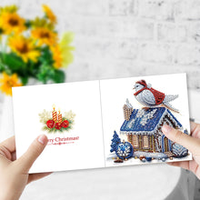 Load image into Gallery viewer, 6Pcs Christmas White Pigeon DIY Diamond Painting Card for Friends Family Gift