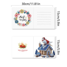Load image into Gallery viewer, 6Pcs Christmas White Pigeon DIY Diamond Painting Card for Friends Family Gift