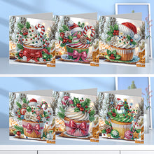 Load image into Gallery viewer, 6Pcs Christmas Dessert DIY Diamond Painting Card for Friends Family Gift