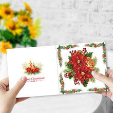 Load image into Gallery viewer, 6Pcs Christmas Red Flower DIY Diamond Painting Card for Friends Family Gift