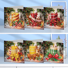 Load image into Gallery viewer, 6Pcs Christmas Reindeer Candle DIY Diamond Painting Card for Friends Family Gift
