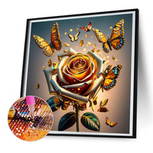 Load image into Gallery viewer, Diamond Painting - Full Round - Rose butterfly (30*30CM)