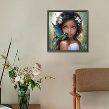 Load image into Gallery viewer, Diamond Painting - Full Round - Hummingbird girl (30*30CM)