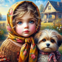 Load image into Gallery viewer, Diamond Painting - Full Round - Puppy girl (30*30CM)
