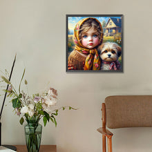 Load image into Gallery viewer, Diamond Painting - Full Round - Puppy girl (30*30CM)
