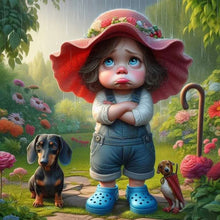 Load image into Gallery viewer, Diamond Painting - Full Round - Dachshund girl (30*30CM)