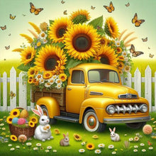 Load image into Gallery viewer, Diamond Painting - Full Round - Sunflower garden car (30*30CM)