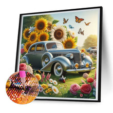 Load image into Gallery viewer, Diamond Painting - Full Round - Sunflower garden car (30*30CM)