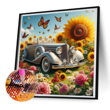 Load image into Gallery viewer, Diamond Painting - Full Round - Sunflower garden car (30*30CM)