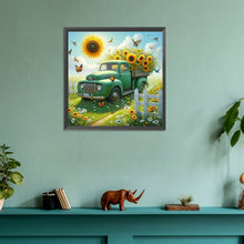 Load image into Gallery viewer, Diamond Painting - Full Round - Sunflower garden car (30*30CM)