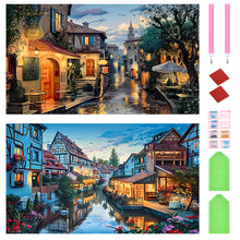 Load image into Gallery viewer, 2pcs Round Diamond Painting Set - Street in Water City (70*40CM)