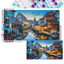 Load image into Gallery viewer, 2pcs Round Diamond Painting Set - Street in Water City (70*40CM)