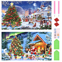 Load image into Gallery viewer, 2pcs Round Diamond Painting Set - Christmas Street (70*40CM)