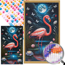 Load image into Gallery viewer, AB Diamond Painting - Full Round - Flamingo in the Moonlight (40*70CM)