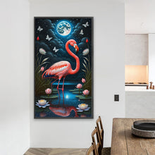 Load image into Gallery viewer, AB Diamond Painting - Full Round - Flamingo in the Moonlight (40*70CM)