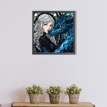 Load image into Gallery viewer, AB Diamond Painting - Full Round - girl and dragon (40*40CM)