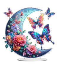 Load image into Gallery viewer, Acrylic Special Shaped Moon Butterfly Desktop Diamond Art Kits for Desktop Decor