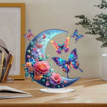 Load image into Gallery viewer, Acrylic Special Shaped Moon Butterfly Desktop Diamond Art Kits for Desktop Decor