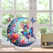 Load image into Gallery viewer, Acrylic Special Shaped Moon Butterfly Desktop Diamond Art Kits for Desktop Decor