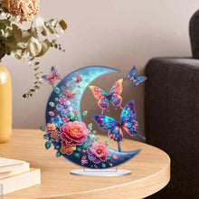 Load image into Gallery viewer, Acrylic Special Shaped Moon Butterfly Desktop Diamond Art Kits for Desktop Decor