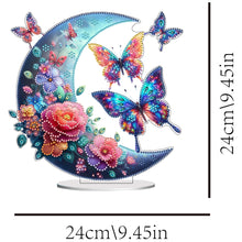 Load image into Gallery viewer, Acrylic Special Shaped Moon Butterfly Desktop Diamond Art Kits for Desktop Decor