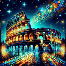 Load image into Gallery viewer, Diamond Painting - Full Round - glass art colosseum (40*40CM)
