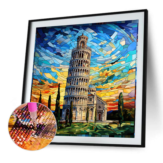Diamond Painting - Full Round - glass art leaning tower of pisa italy (40*40CM)