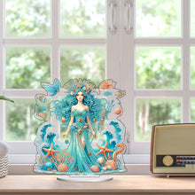 Load image into Gallery viewer, Acrylic Special Shape Ocean Girl Desktop Diamond Art Kits for Home Office Decor