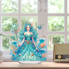 Load image into Gallery viewer, Acrylic Special Shape Ocean Girl Desktop Diamond Art Kits for Home Office Decor