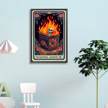 Load image into Gallery viewer, Diamond Painting - Full Round - Halloween emotional trash can with flames (40*60CM)
