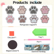 Load image into Gallery viewer, 8Pcs Special Shape Cat Paw Diamond Painting Fridge Stickers for Home Decor