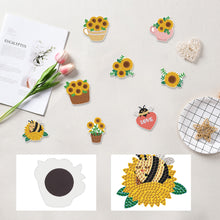 Load image into Gallery viewer, 8Pcs Special Shape Sunflower Diamond Painting Fridge Stickers for Home Decor