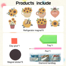 Load image into Gallery viewer, 8Pcs Special Shape Sunflower Diamond Painting Fridge Stickers for Home Decor