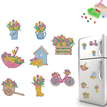 Load image into Gallery viewer, 8Pcs Special Shape Bouquet Diamond Painting Fridge Stickers for Home Decor