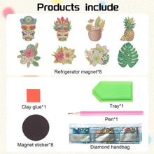 Load image into Gallery viewer, 8Pcs Special Shape Hawaii Diamond Painting Fridge Stickers for Home Decor