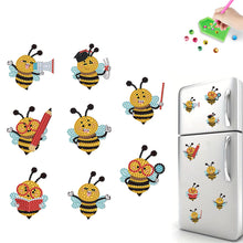 Load image into Gallery viewer, 8Pcs Special Shape Bee Diamond Painting Fridge Stickers for Home Decor