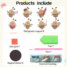 Load image into Gallery viewer, 8Pcs Special Shape Bee Diamond Painting Fridge Stickers for Home Decor