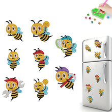 Load image into Gallery viewer, 8Pcs Special Shape Bee Diamond Painting Fridge Stickers for Home Decor