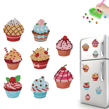 Load image into Gallery viewer, 8Pcs Special Shape Cake Diamond Painting Fridge Stickers for Home Decor