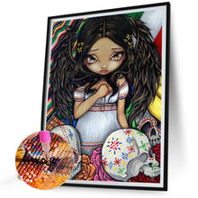 Load image into Gallery viewer, Diamond Painting - Full Round - Skull and girl (40*50CM)