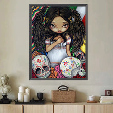 Load image into Gallery viewer, Diamond Painting - Full Round - Skull and girl (40*50CM)