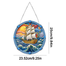 Load image into Gallery viewer, Sailboat On The Sea Special Shape Diamond Painting Decor for Garden Window Decor